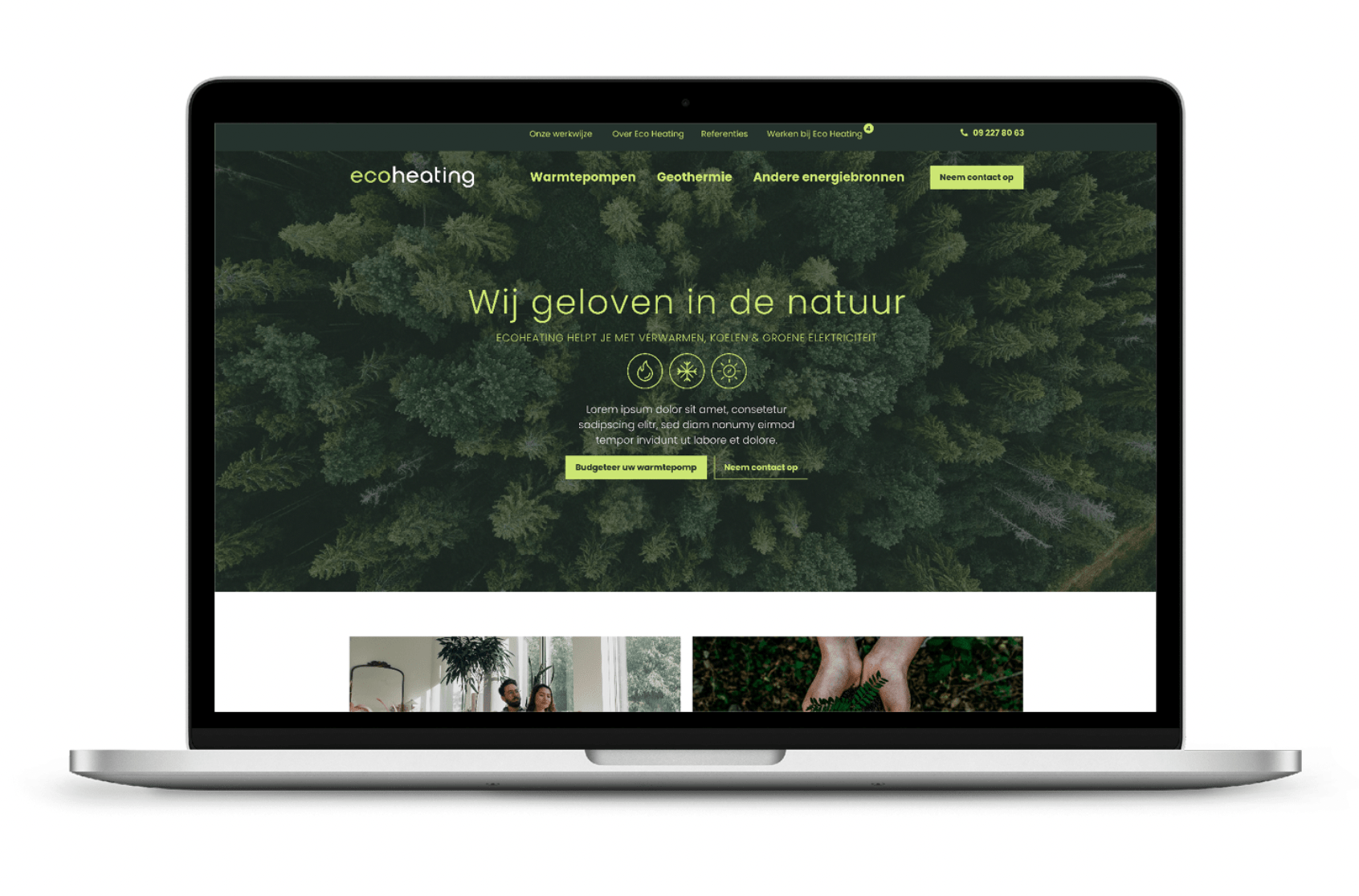 Ecoheating Nieuwe Website op maat Digital Leader